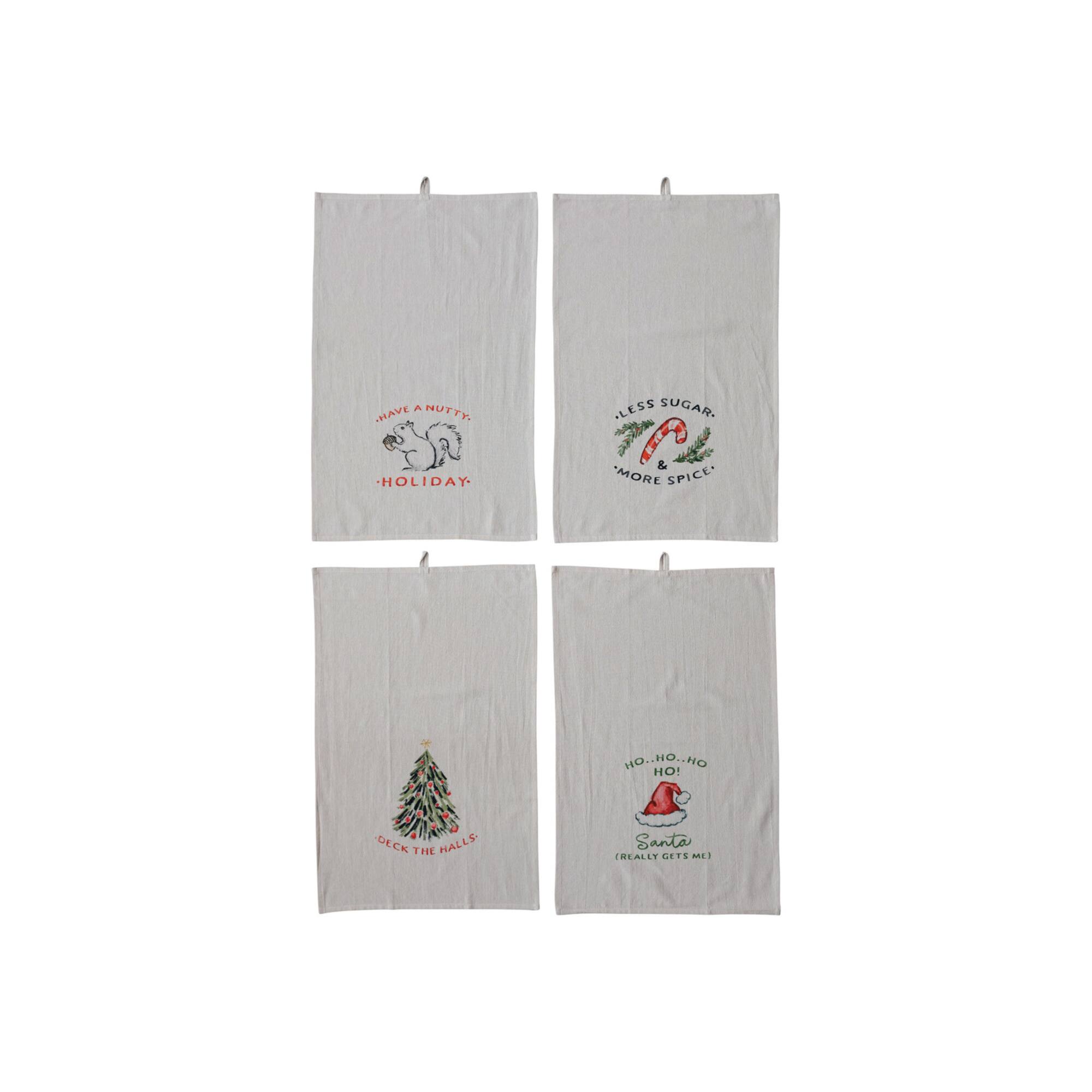 Hello Honey® 28" Cotton Printed Tea Towel with Loop Set